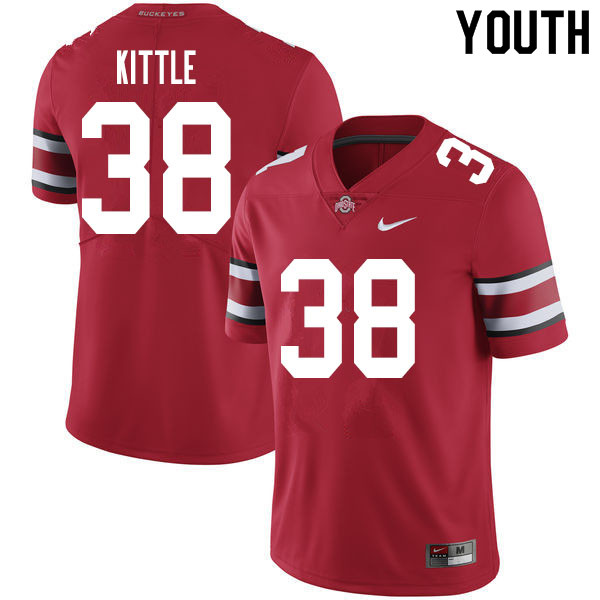 Youth #38 Cameron Kittle Ohio State Buckeyes College Football Jerseys Sale-Red